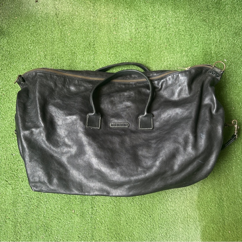John Varvatos Large Leather Black Duffle bag
